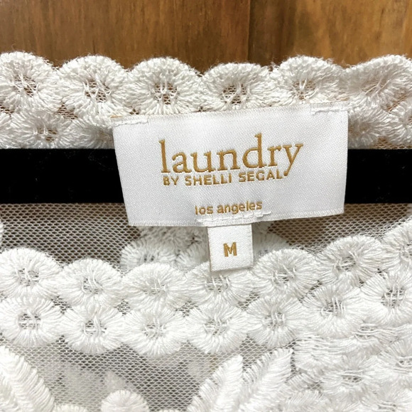 Laundry by Shelli Segal embroidered white top classic quiet luxury old money - Picture 5 of 7